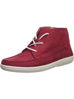 Marc Joseph New York Unisex Kids Leather Ankle Boot Loafer Red Nubuck Size 4